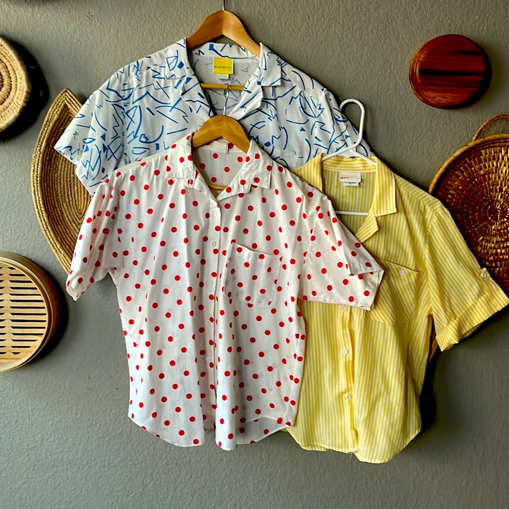 Bundle of 3 vintage patterned button down shirts